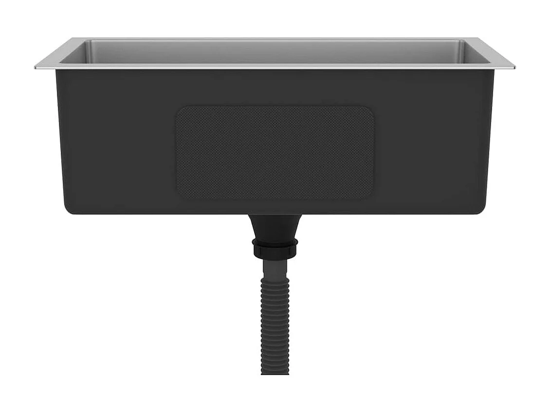 Fregadero de cocina hecho a mano, lavabo para interior de casa, baño, 60 x 30 cm, acero inoxidable, plata 02_0002455