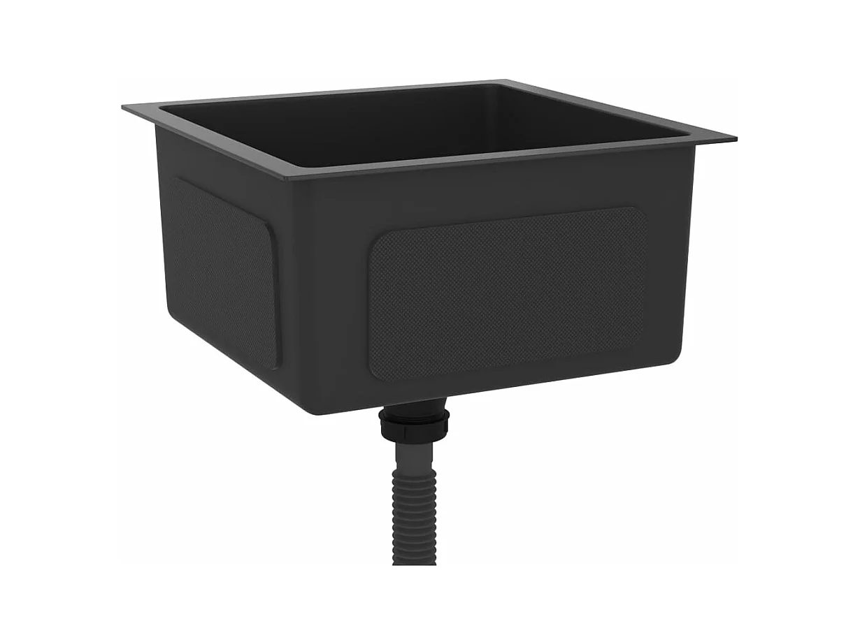 Lavabo da cucina fatto a mano per interni casa bagno lavabo nero 40 x 40 cm in acciaio inox 02_0002452