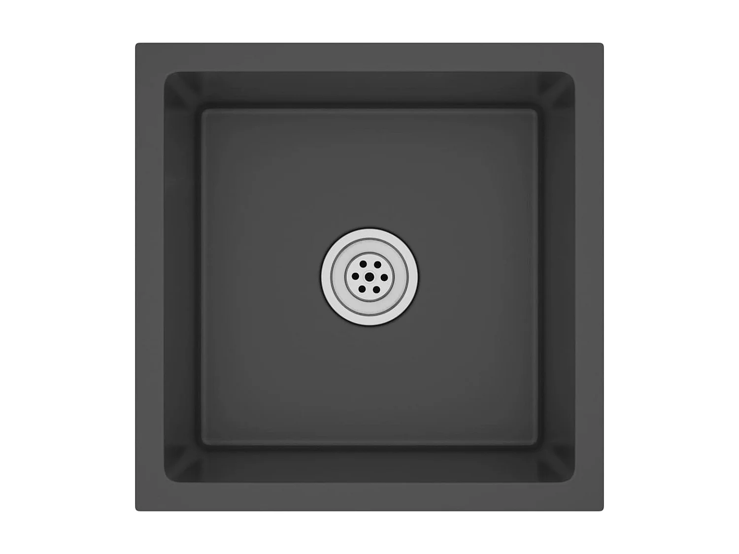 Pia de cozinha artesanal interior lavatório de banheiro preto 40 x 40 cm aço inoxidável 02_0002452