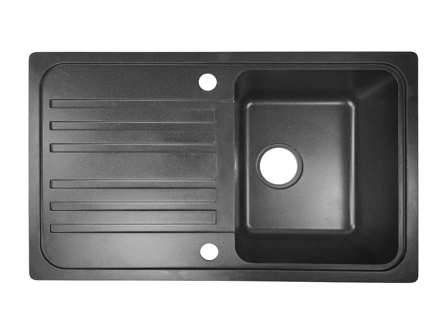 Fregadero de granito con 1 seno y escurridor 76 x 46 cm para empotrar o bajo encimera color a elegir fregadero negro equipamiento de cocina 01_0000188