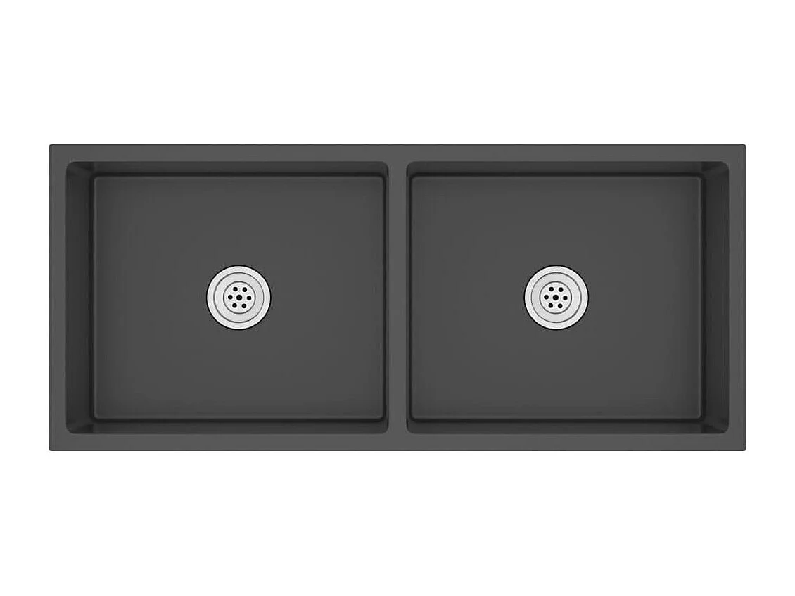 Evier de cuisine fait argenté 100 x 44 x 20 cm 02_0002474