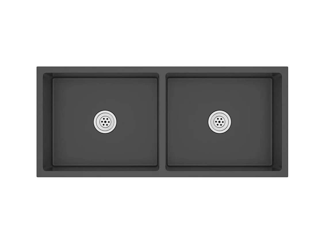 Lavello da cucina fatto a mano lavello da cucina bagno interno casa 100 x 44 cm acciaio inox nero 02_0002474