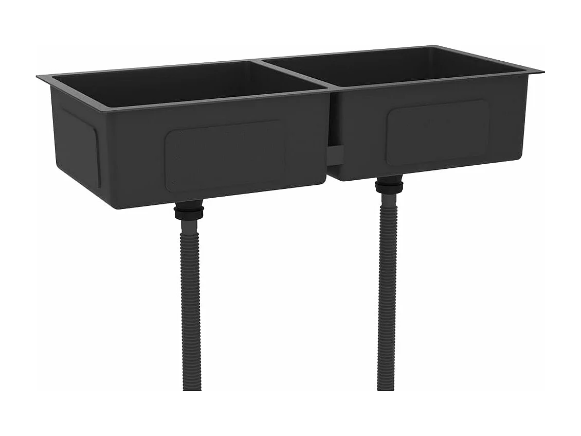 Fregadero de cocina hecho a mano fregadero de cocina baño interior del hogar 100 x 44 cm acero inoxidable negro 02_0002474