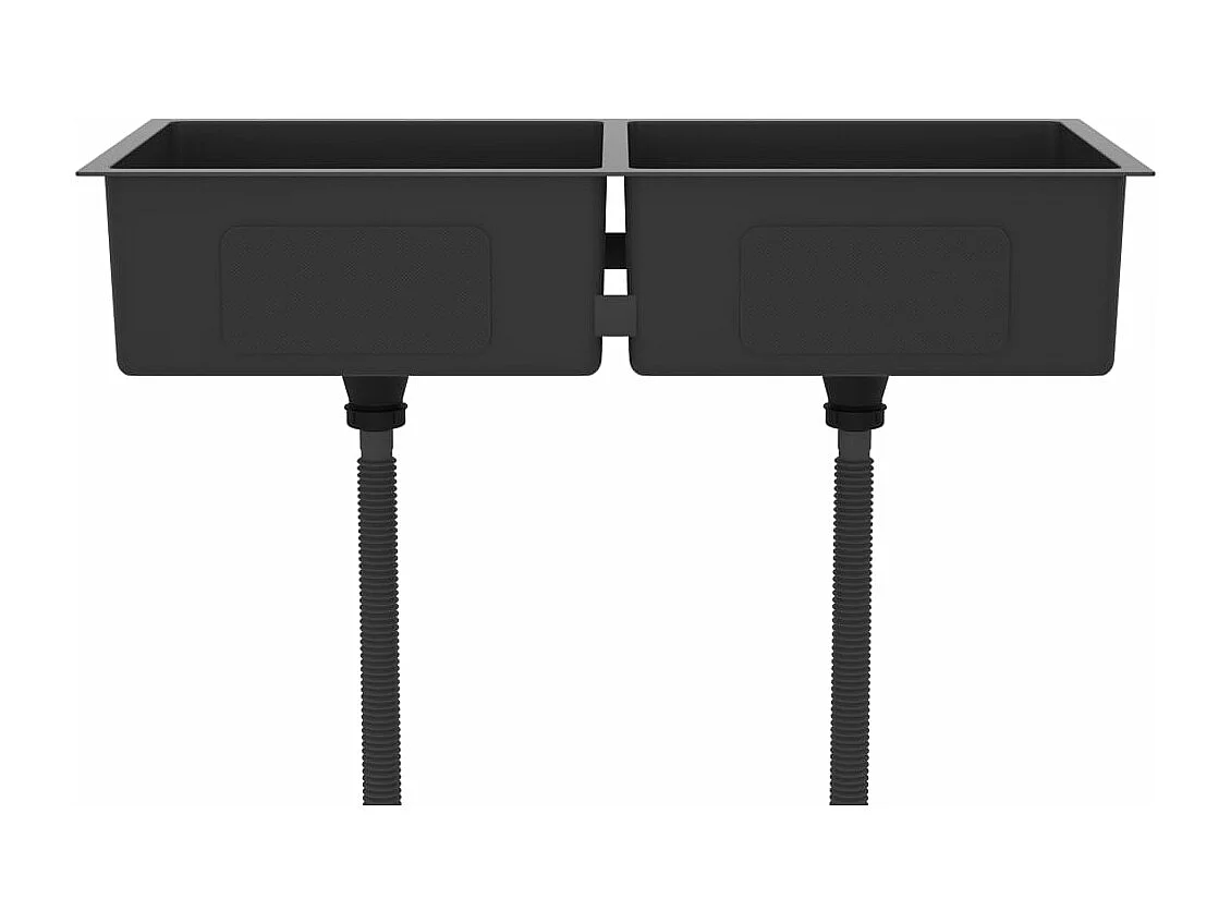 Fregadero de cocina hecho a mano fregadero de cocina baño interior del hogar 100 x 44 cm acero inoxidable negro 02_0002474