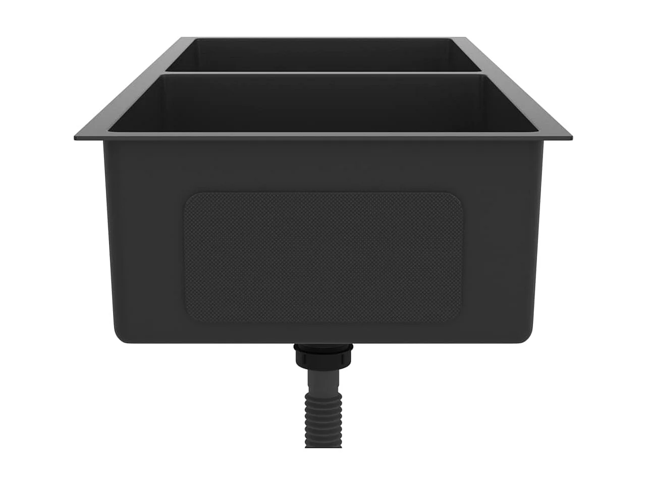 Fregadero de cocina hecho a mano fregadero de cocina baño interior del hogar 100 x 44 cm acero inoxidable negro 02_0002474