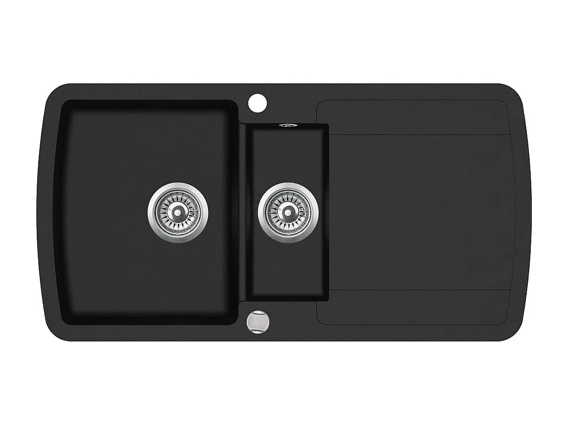 Évier de cuisine en noire 96 x 50 x 31 cm 02_0002315