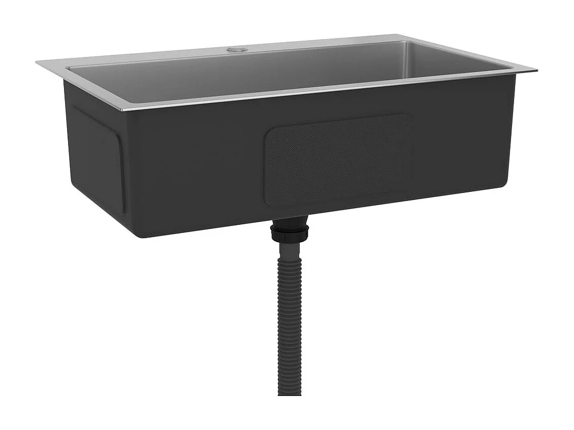 Lavello da cucina fatto a mano lavello da bagno per interni installazione cucina 70 x 44 cm acciaio inox argento 02_0002465