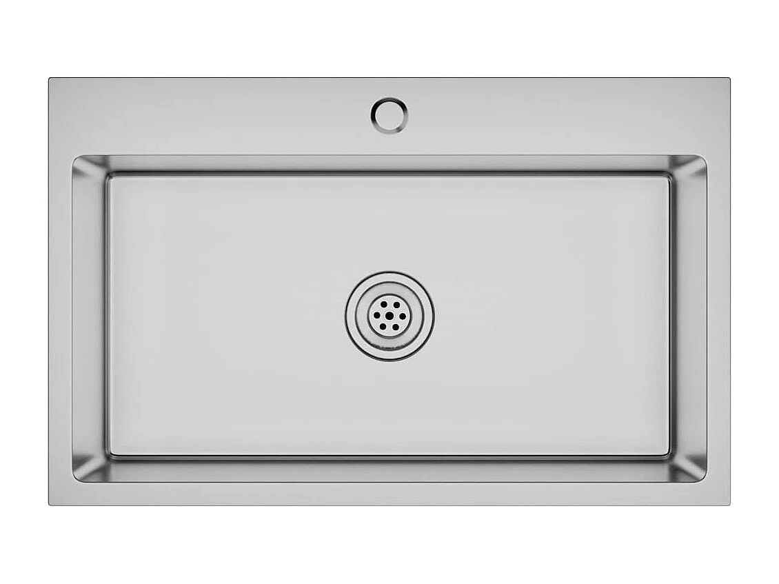 Lavello da cucina fatto a mano lavello da bagno per interni installazione cucina 70 x 44 cm acciaio inox argento 02_0002465