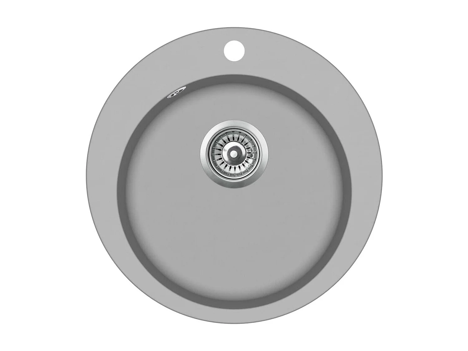 Fregadero de cocina de granito, seno individual, redondo, gris, decoración de la cocina del hogar 02_0002326