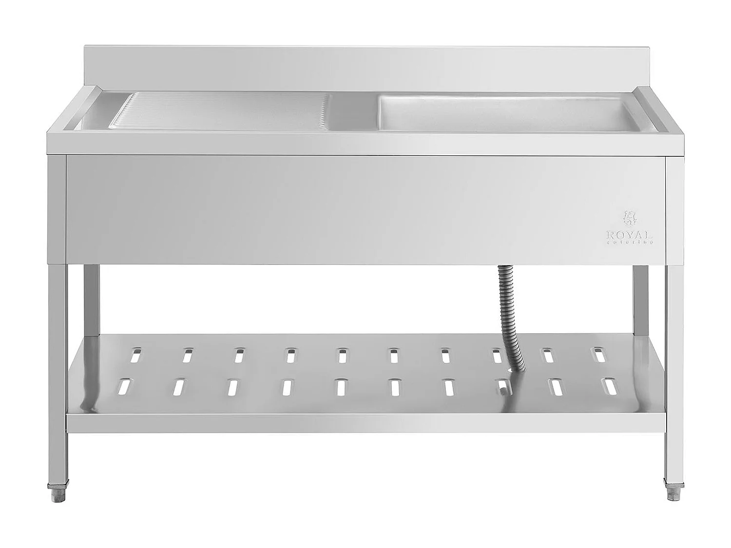 Pia profissional em aço inox pia profissional (dimensões: 140 x 70 cm, lavatório: 510x520x245 mm, aço inox) 14_0005013