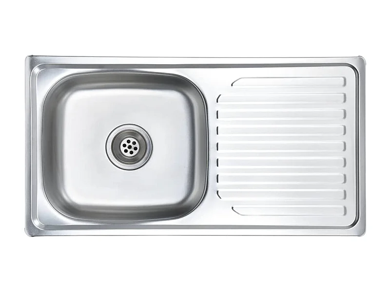 Fregadero de cocina con colador y sifón fregadero empotrado fregadero rectangular 75 x 40 cm interior hogar acero inoxidable resistente duradero 02_0002358