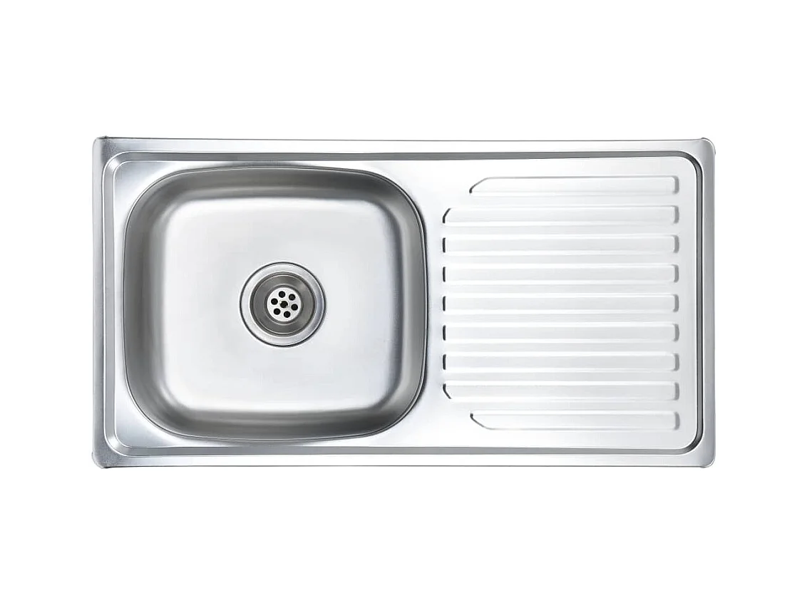 Lavello da cucina con valvola di scarico e sifone lavello da incasso lavello rettangolare 75 x 40 cm interno domestico durevole acciaio inox resistente 02_0002358