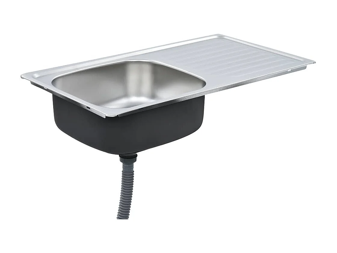 Pia de cozinha com filtro e sifão pia embutida pia retangular 75 x 40 cm interior de casa aço inoxidável resistente durável 02_0002358