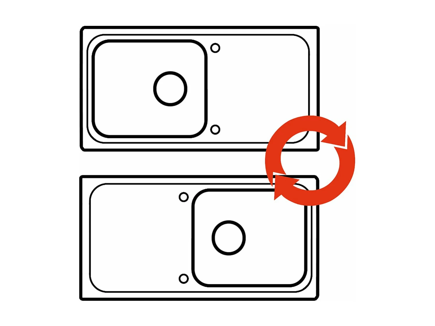 Fregadero de cocina de granito, escurridor reversible negro, lavabo para lavar a mano 02_0002304