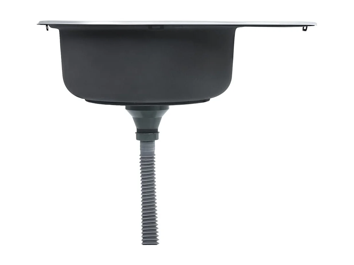 Fregadero de cocina con colador y sifón fregadero ovalado fregadero empotrado fregadero de cocina interior hogar resistente acero inoxidable 02_0002357