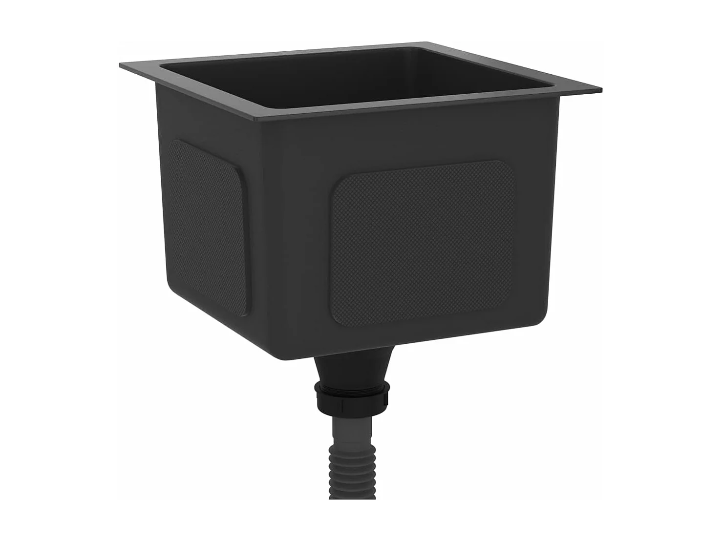 Pia de cozinha artesanal para casa interior pia de banheiro 30 x 30 cm aço inoxidável preto 02_0002450