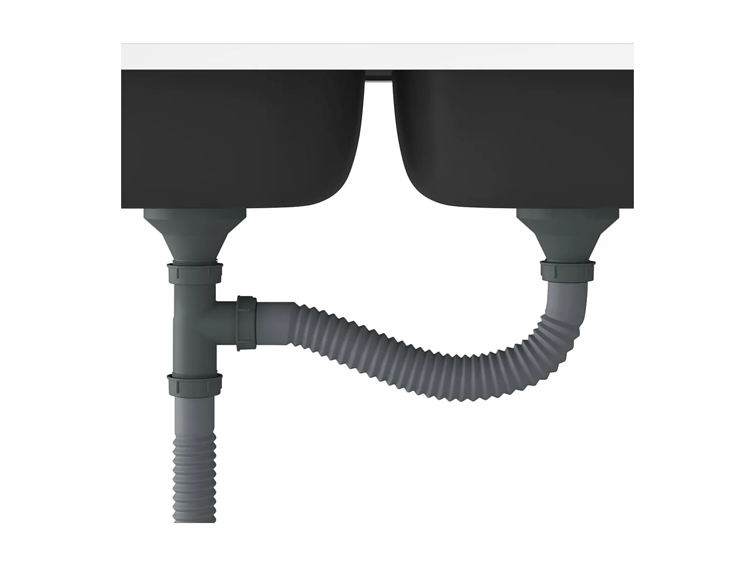 Fregadero doble para cocina, fregadero bajo encimera, fregadero de cocina, lavabo bajo encimera, interior plateado, 80 x 50 cm, acero inoxidable 02_0002429