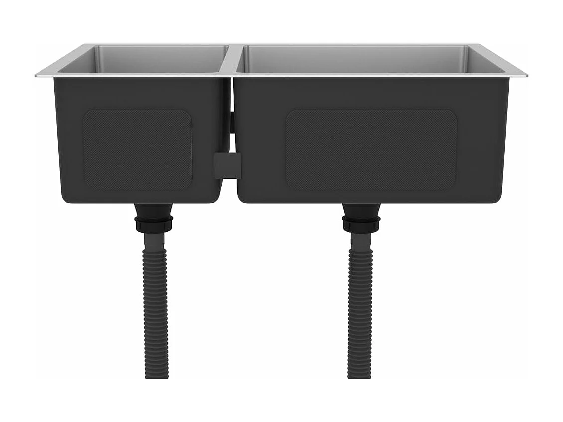 Fregadero de cocina Fregadero empotrado Interior de casa Montaje superior o inferior Resistente a arañazos e impactos 71,5 x 44 cm Acero inoxidable 02_0002477