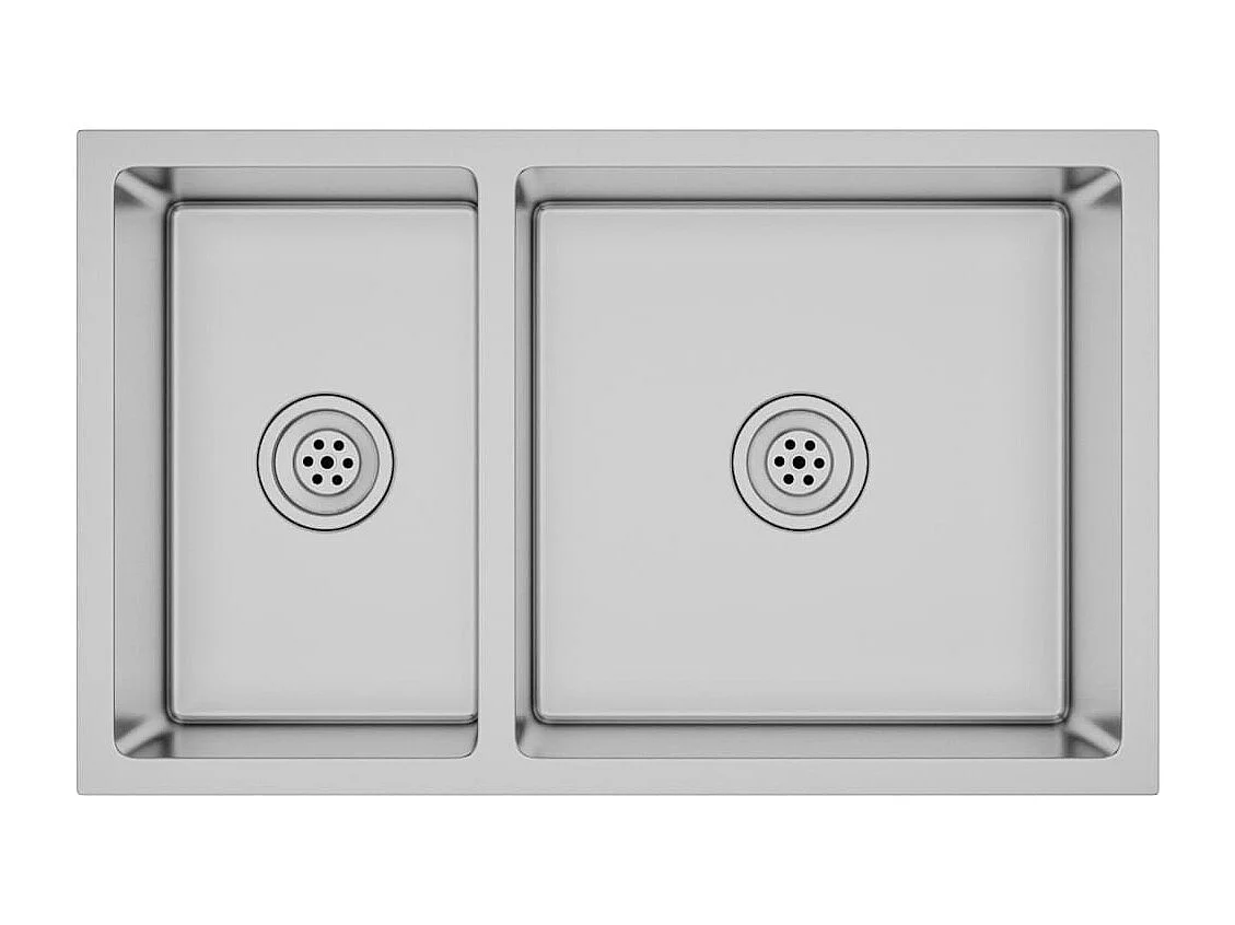 Fregadero de cocina Fregadero empotrado Interior de casa Montaje superior o inferior Resistente a arañazos e impactos 71,5 x 44 cm Acero inoxidable 02_0002477