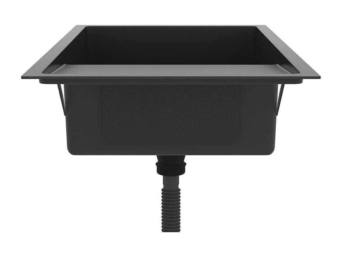 Pia de cozinha artesanal lavatório interior instalação de cozinha 75 x 44 cm aço inoxidável preto 02_0002470
