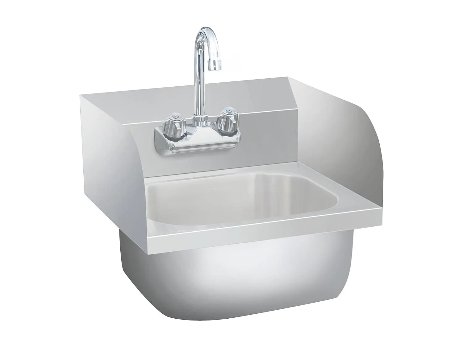 Lavabo commercial de lavage argenté 40 x 40 x 46 cm 02_0002447