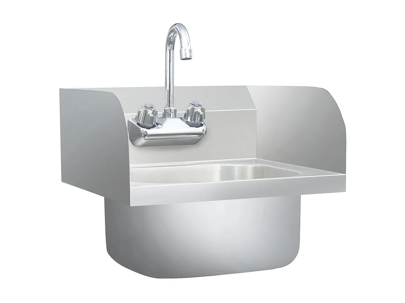 Lavabo commercial de lavage argenté 40 x 40 x 46 cm 02_0002447