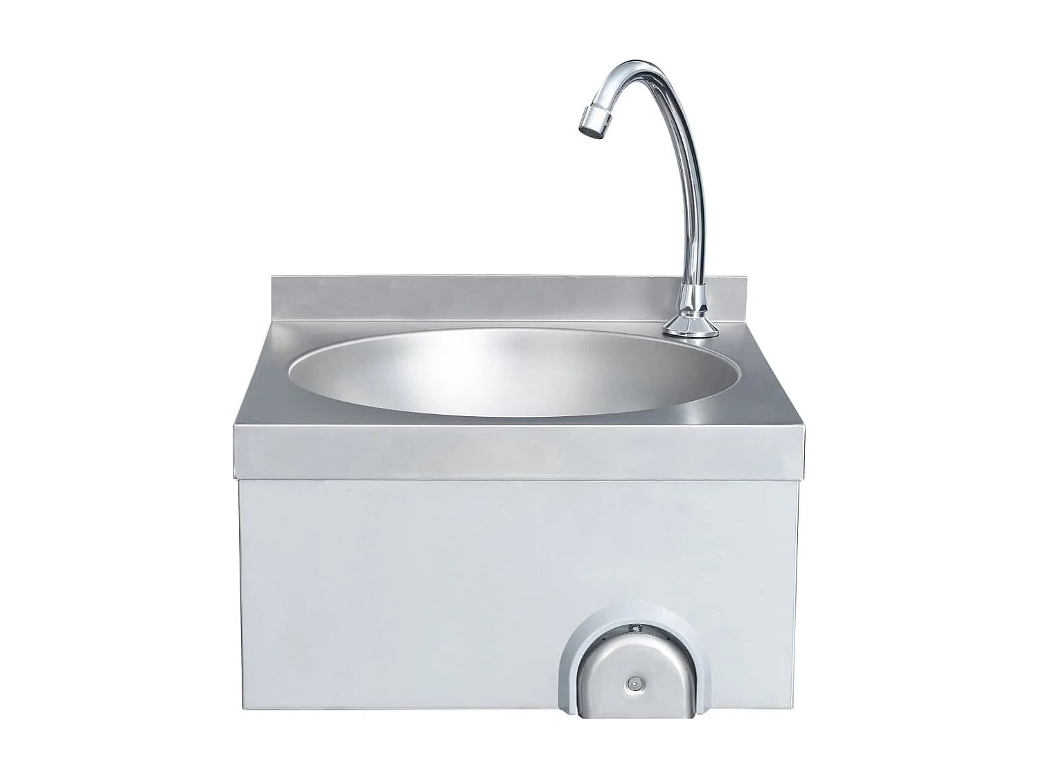 Pia para lavar as mãos com torneira e dispensador de sabão lavatório para as mãos bancada cantina oficina de cozinha 40 x 40 cm aço inoxidável 02_0002445