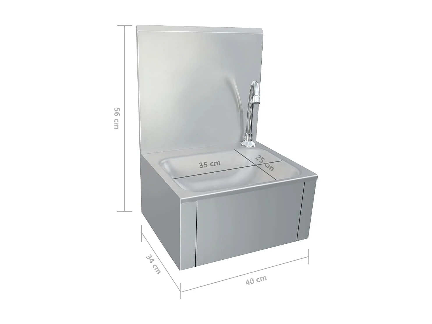 Lavabo de lavage des argenté 40 x 34 x 56 cm 02_0002446