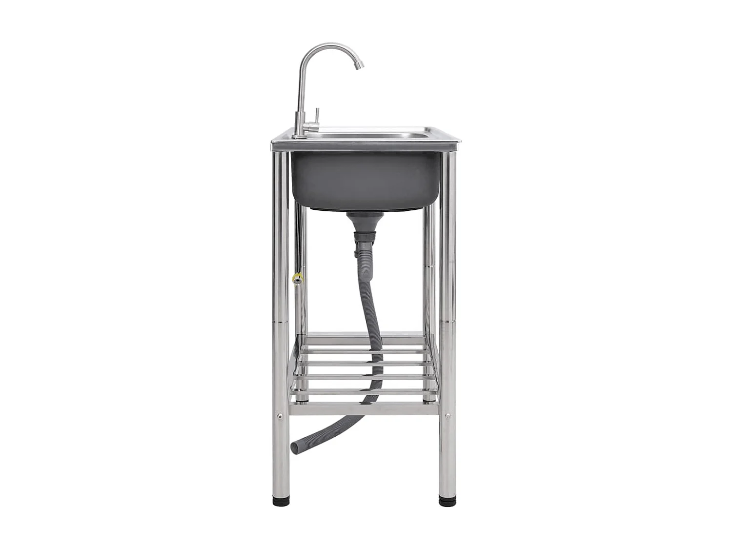 Pia de acampamento pia dupla com torneira pia de cozinha pia de garagem pia externa antiincrustante 78 x 43 cm aço inoxidável 02_0002437