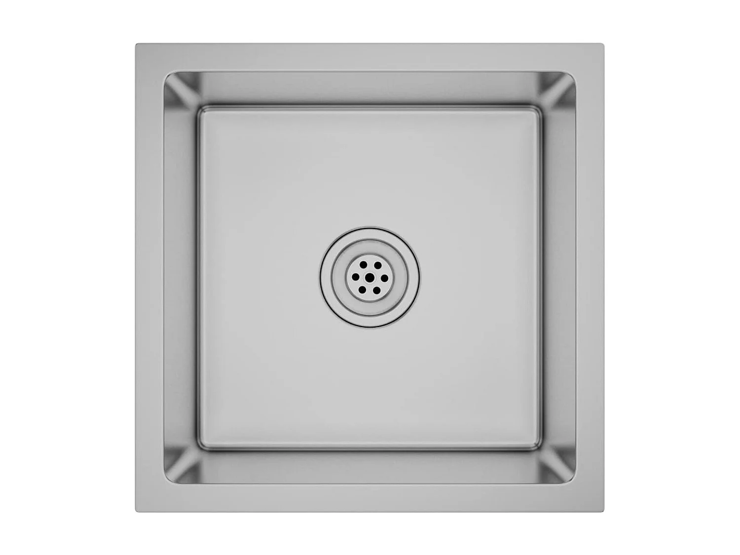 Evier de cuisine fait argenté 40 x 40 x 20 cm 02_0002451