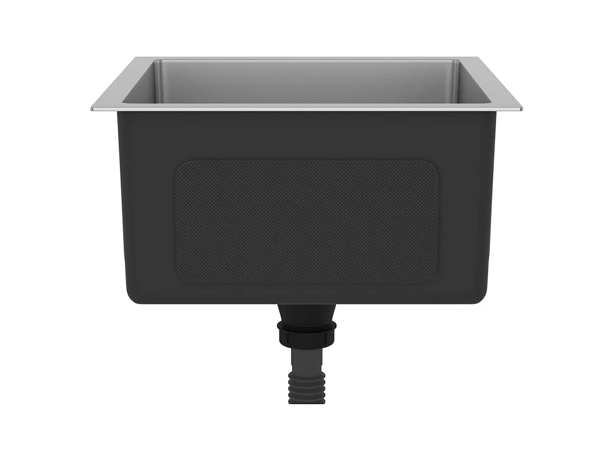 Lavello da cucina fatto a mano lavabo interno bagno casa 40 x 40 cm acciaio inox argento 02_0002451