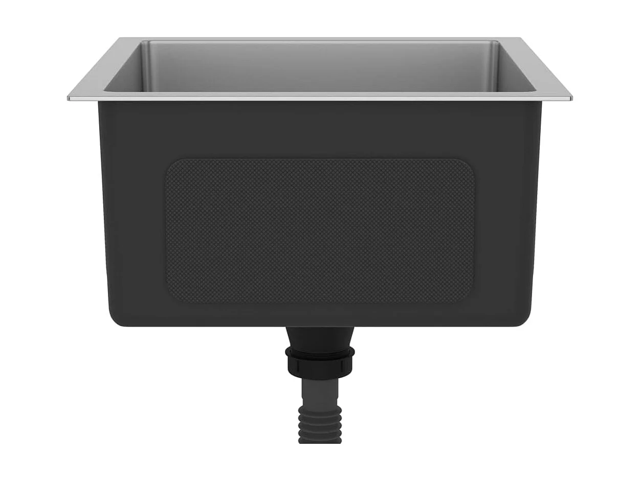 Pia de cozinha artesanal interior lavatório de banheiro 40 x 40 cm aço inoxidável prateado 02_0002451