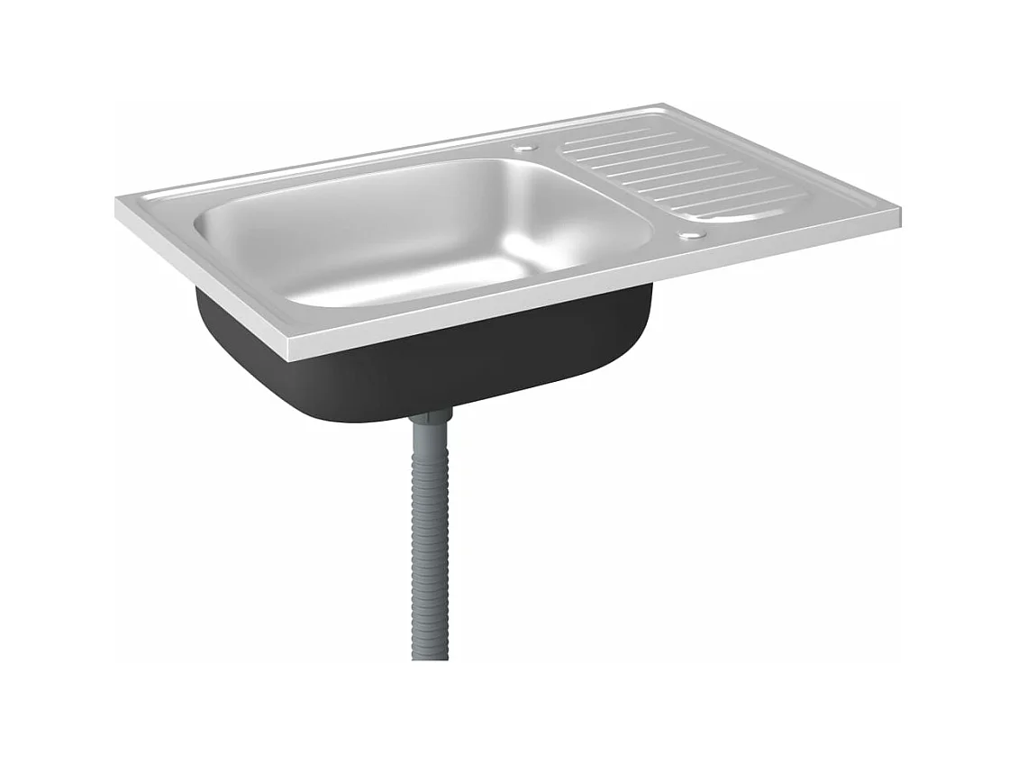 Set lavello cucina e gocciolatoio lavello da incasso lavello cucina interno casa argento 80 x 50 cm acciaio inox 02_0002427