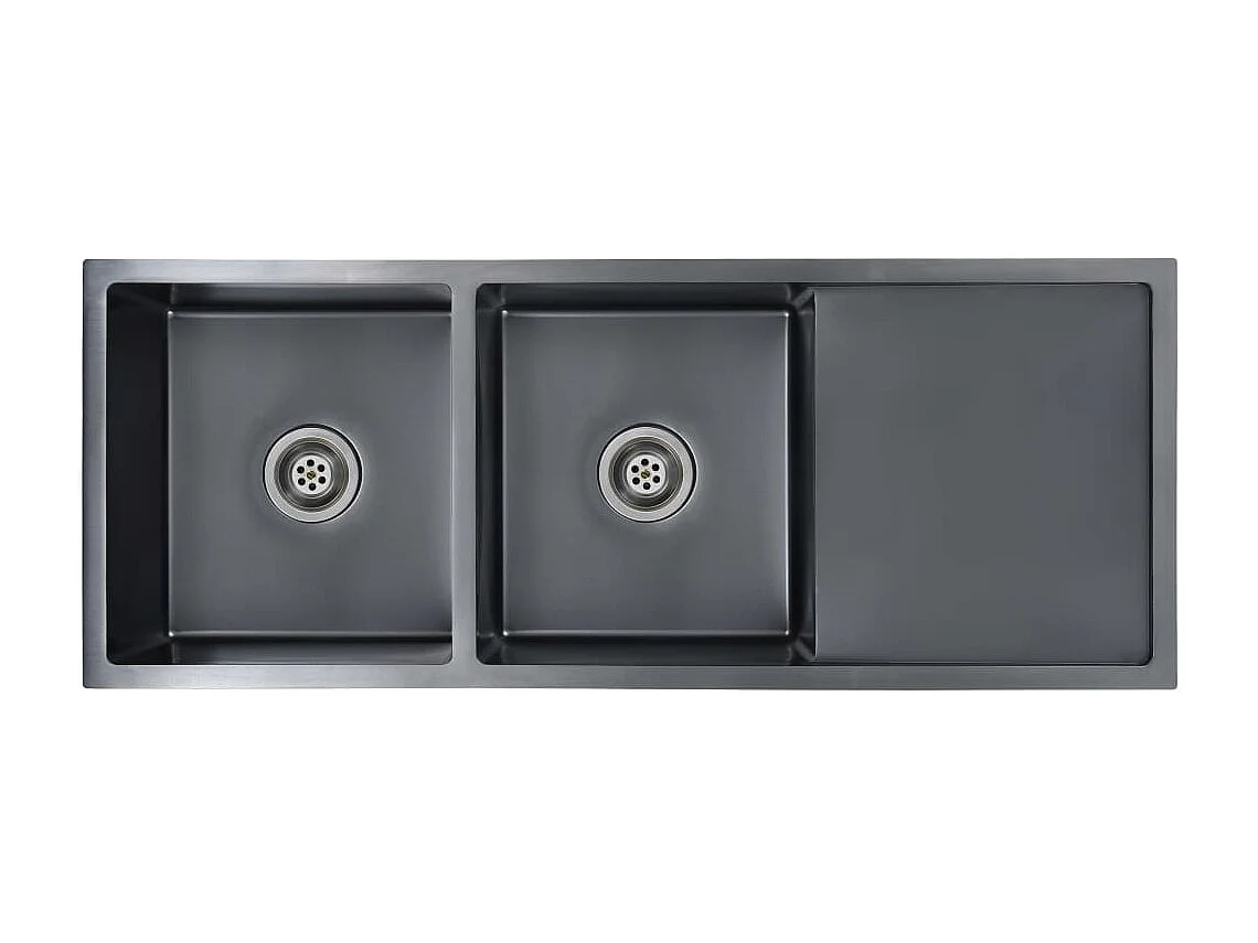 Évier de cuisine fait argenté 111.5 x 44 x 20 cm 02_0002372