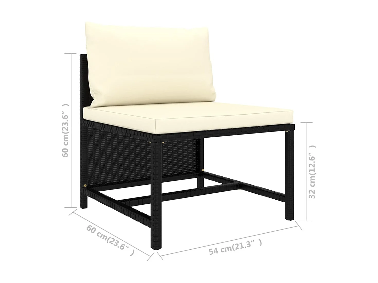 Mobili da giardino mobili da esterno Set di mobili da 8 pezzi con cuscini in resina intrecciata nera 02_0017736