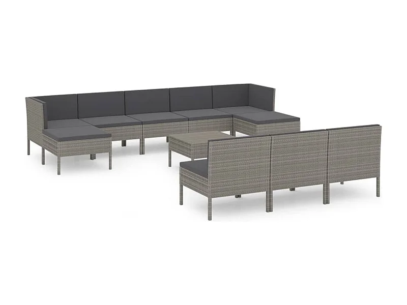 Salon de jardin meuble résine grise 57 x 69 x 69 cm 02_0015415