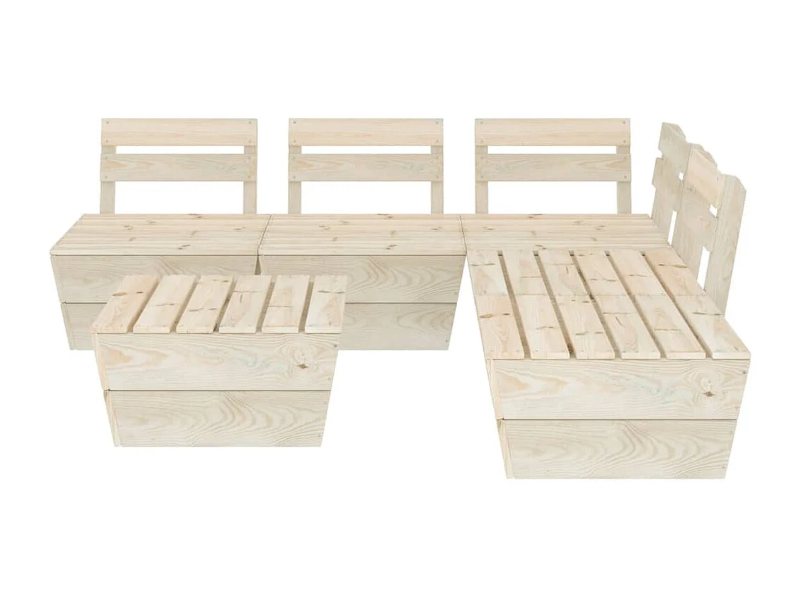 Mobili da giardino mobili da esterno set di mobili su pallet 6 pezzi in legno di abete rosso impregnato 02_0018458
