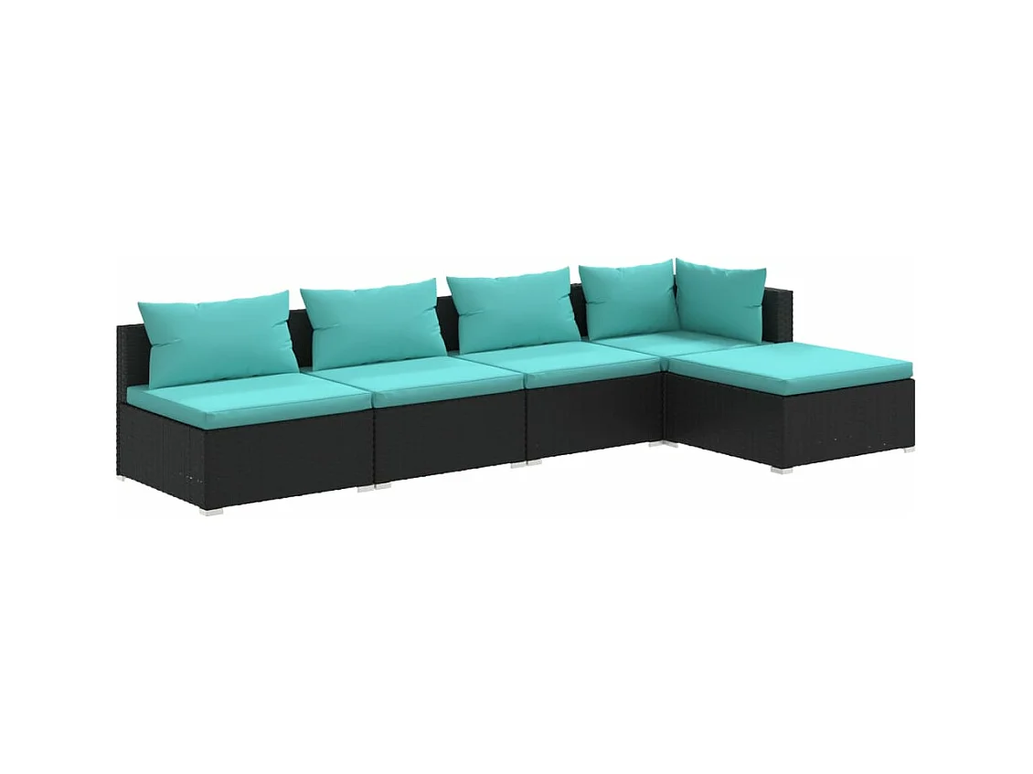 Salon de jardin meuble résine noire 70 x 70 x 60.5 cm 02_0016477