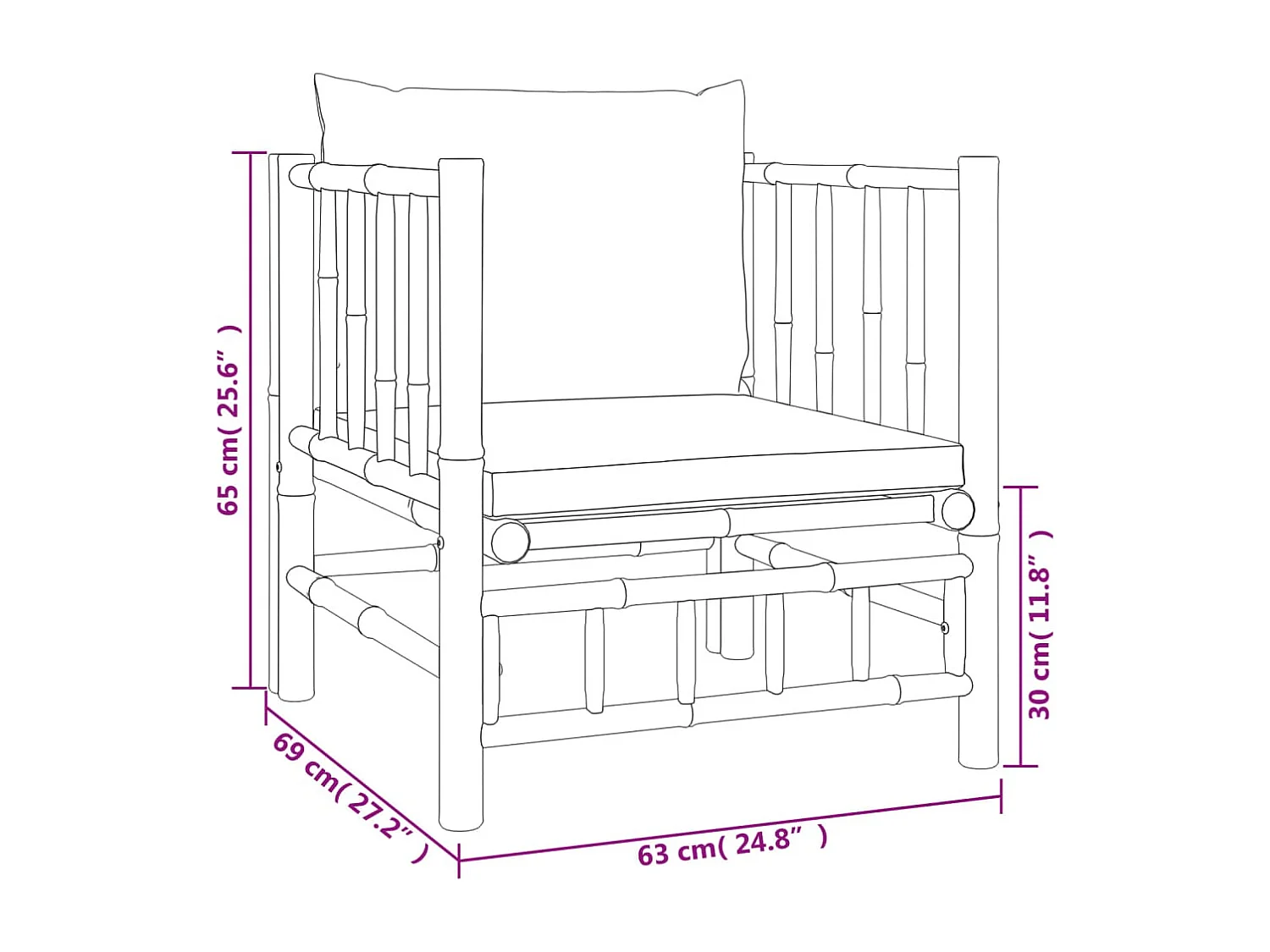 Salon de jardin meuble bambou marron 63 x 69 x 65 cm 02_0016308