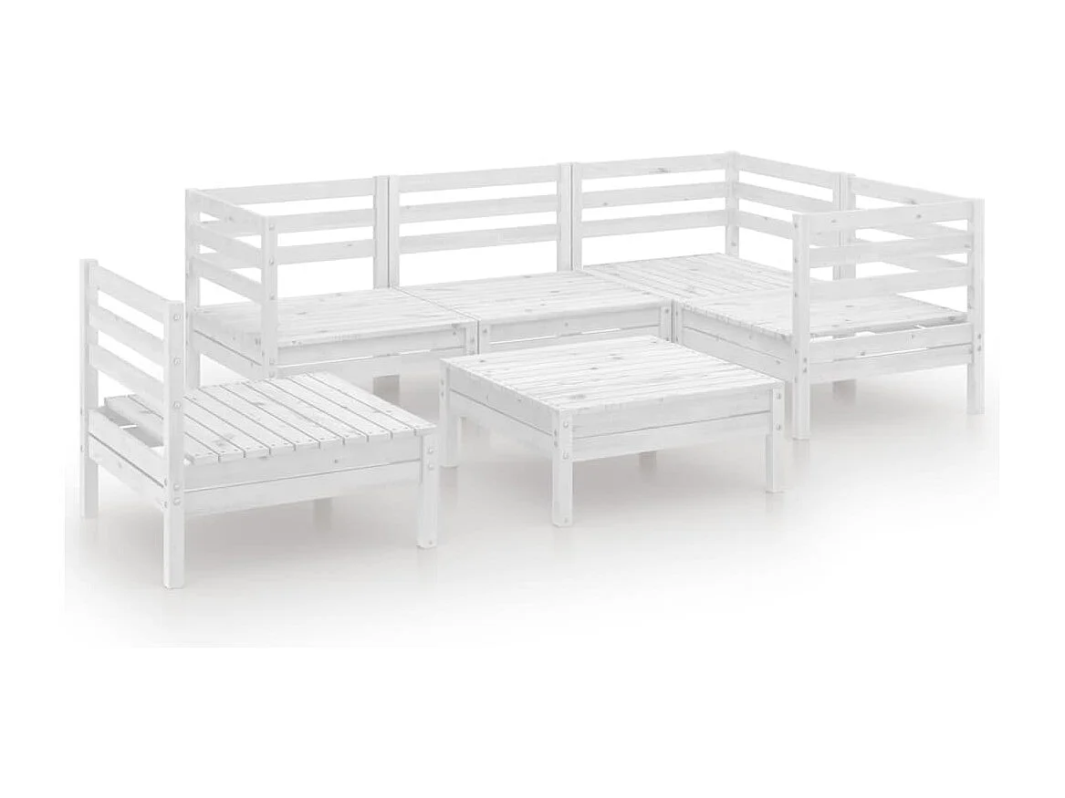Salon de jardin meuble bois blanche 63.5 x 63.5 x 62.5 cm 02_0017008