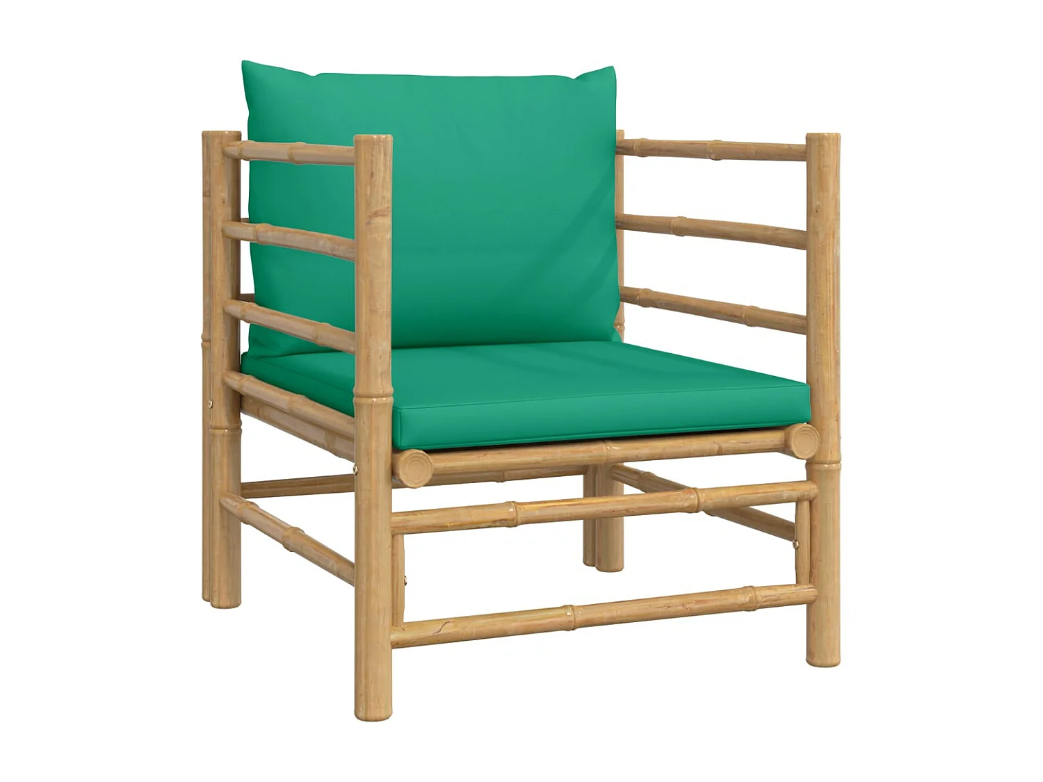 Móveis de jardim móveis de exterior Conjunto de móveis de 5 peças com almofadas de bambu verde 02_0016507