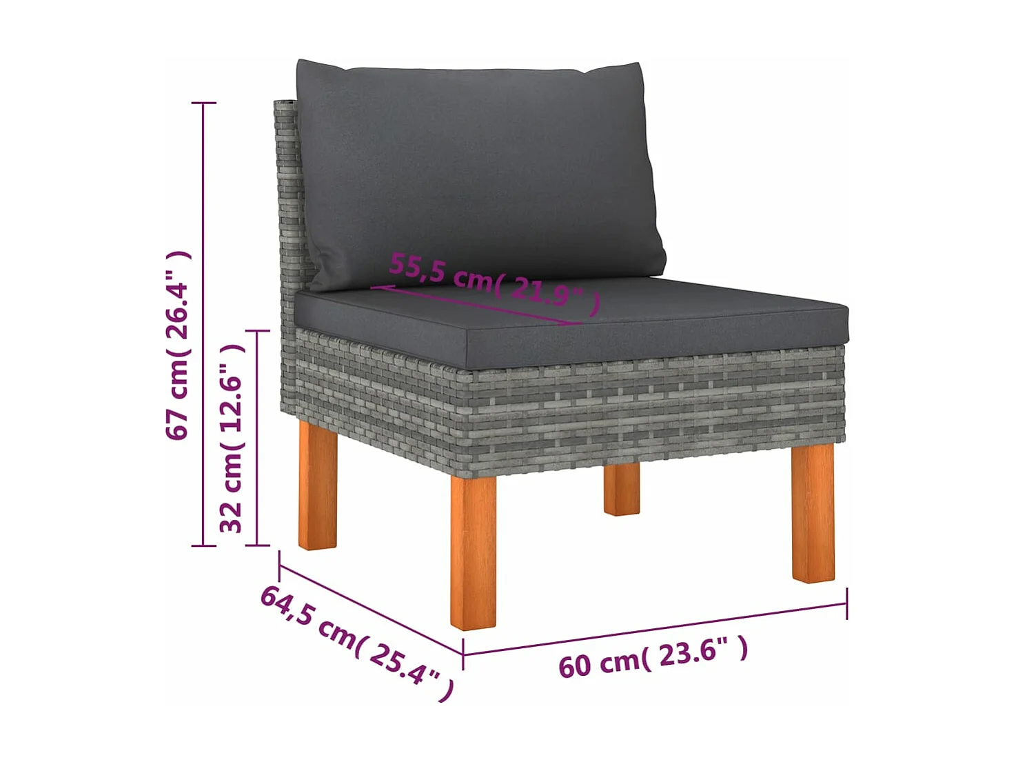 Muebles de jardín muebles de exterior juego de muebles de 9 piezas con cojines de resina tejida gris 02_0018093