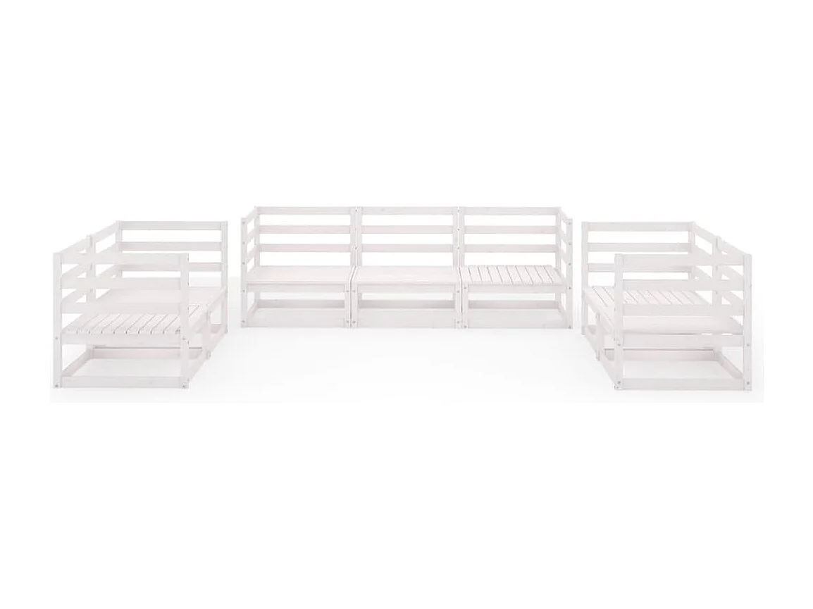 Mobili da giardino mobili da esterno set di mobili 7 pezzi in legno di pino massiccio bianco 02_0017360