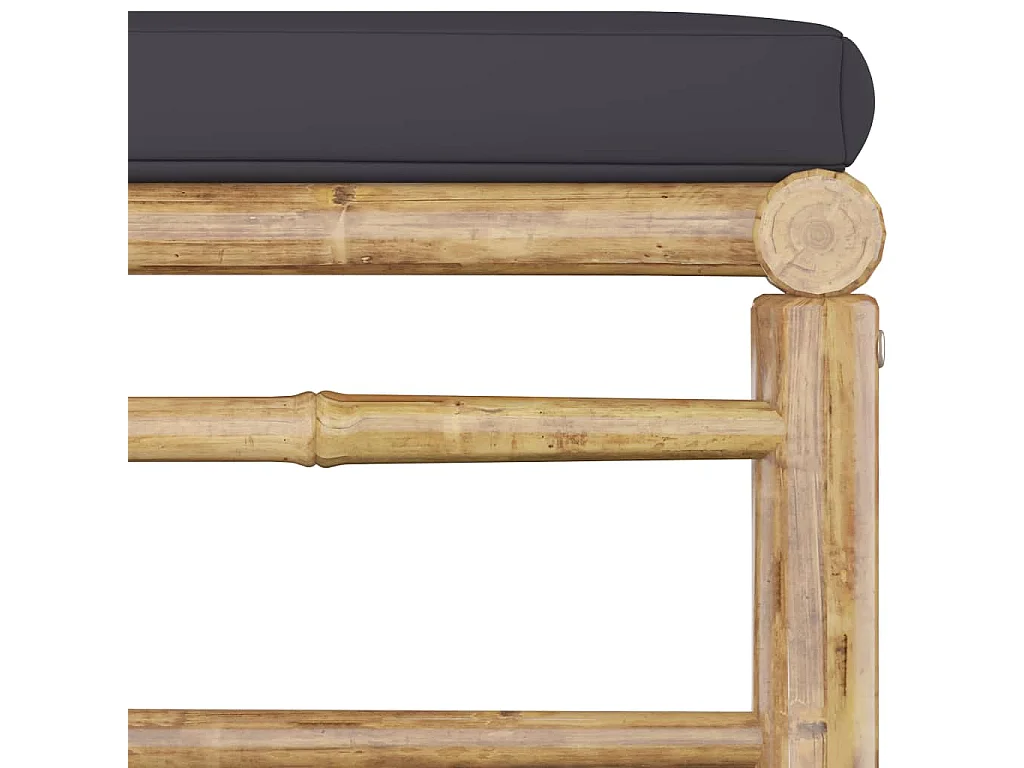 Mobili da giardino mobili da esterno Set di mobili da 6 pezzi con cuscini in bambù grigio scuro 02_0016785