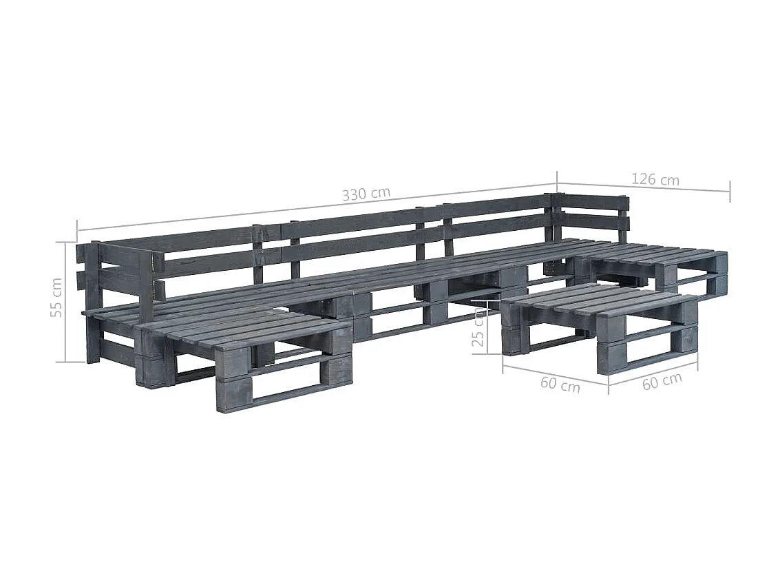 Salon de jardin meuble bois marron 330 x 126 x 55 cm 02_0018465