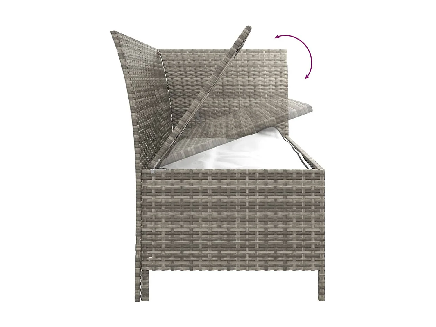 Mobili da giardino mobili da esterno Set di mobili da 3 pezzi con cuscini grigi in resina intrecciata 02_0015978