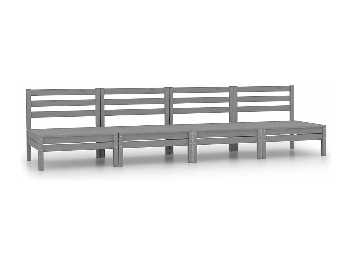 Mobili da giardino mobili da esterno set di mobili 4 pezzi in legno di pino massiccio grigio 02_0016255