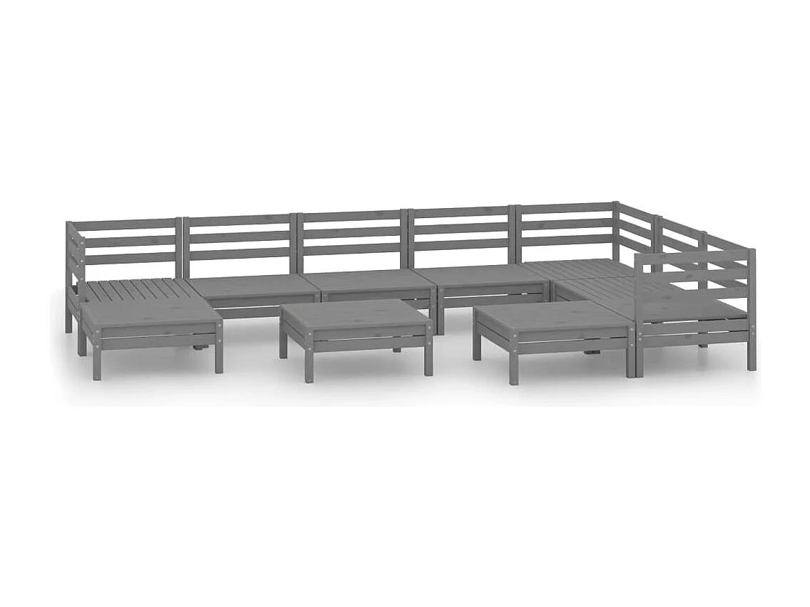 Mobili da giardino mobili da esterno set di mobili 10 pezzi in legno massello di pino grigio 02_0015248