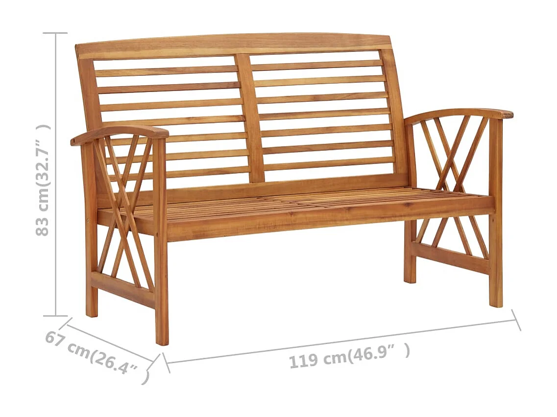 Muebles de jardín Muebles de exterior Juego de muebles de 3 piezas de madera maciza de acacia 02_0016023