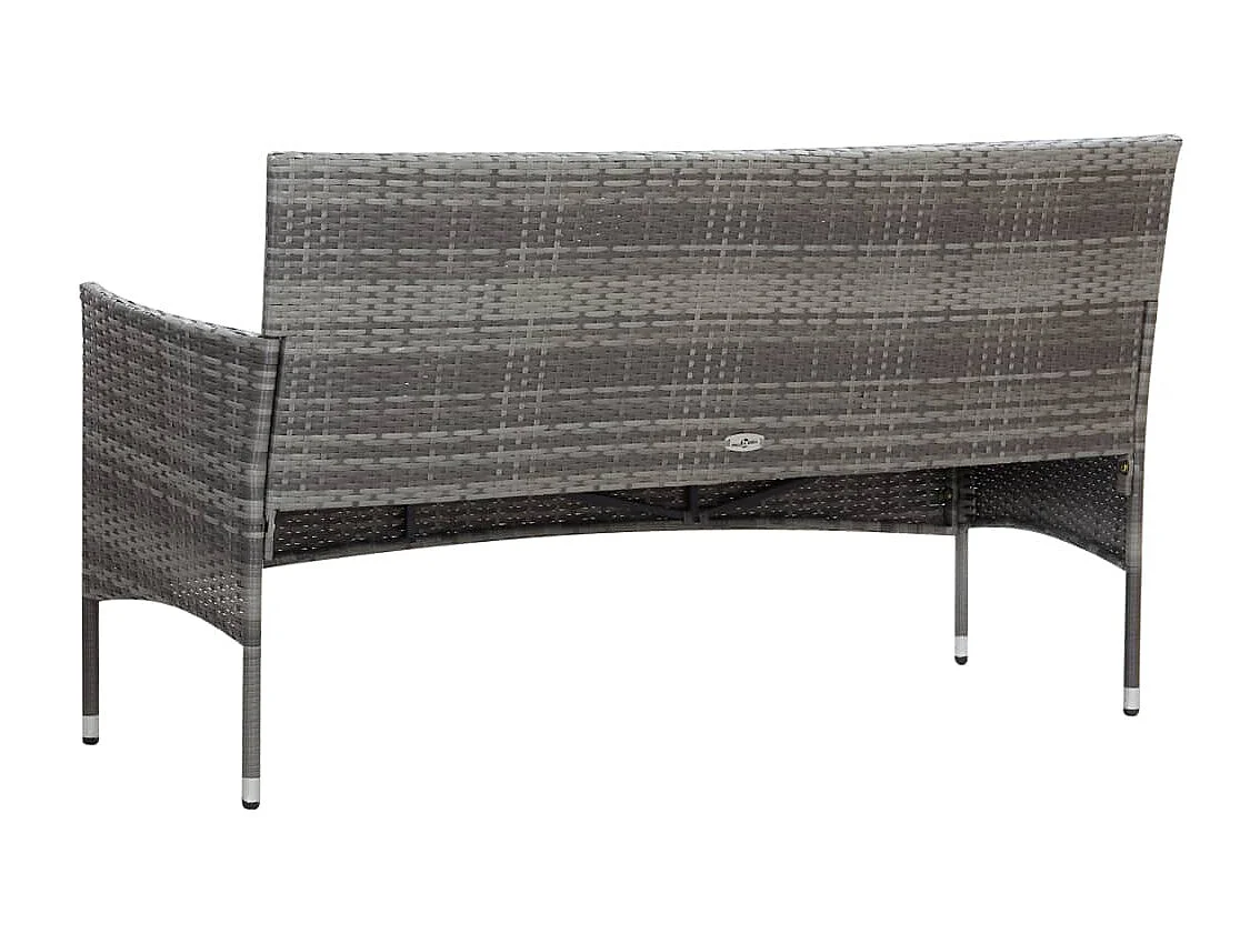 Muebles de jardín muebles de exterior juego de muebles de 5 piezas con cojines de resina tejida gris 02_0016444